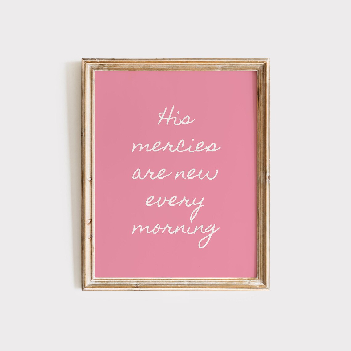 His Mercies Are New Every Morning Pink Hand Lettered Verse Poster - Image 4