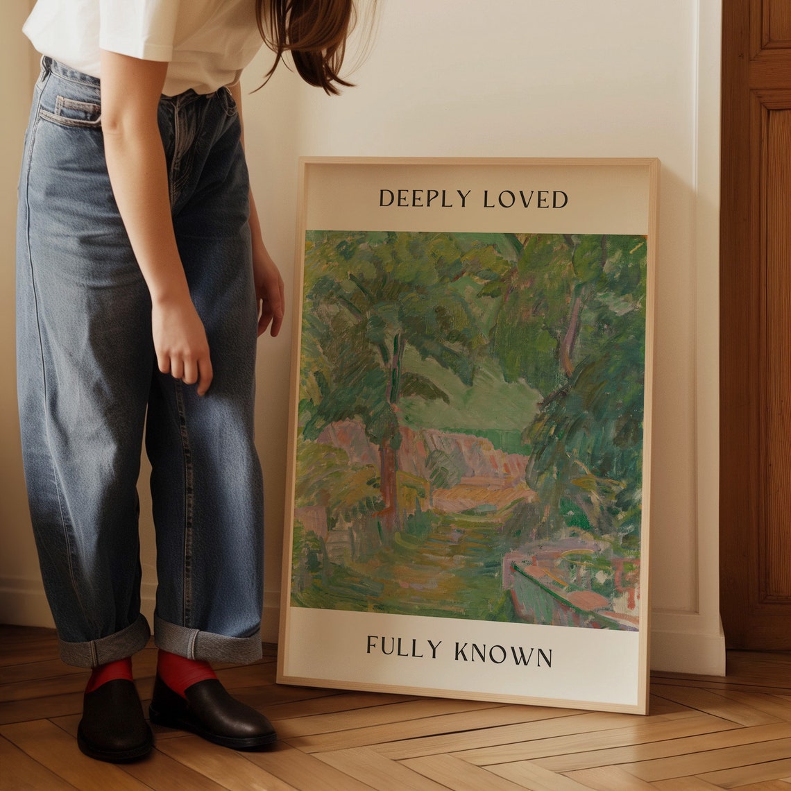 Deeply Loved Fully Known Lush Green Landscape Christian Poster - Image 3