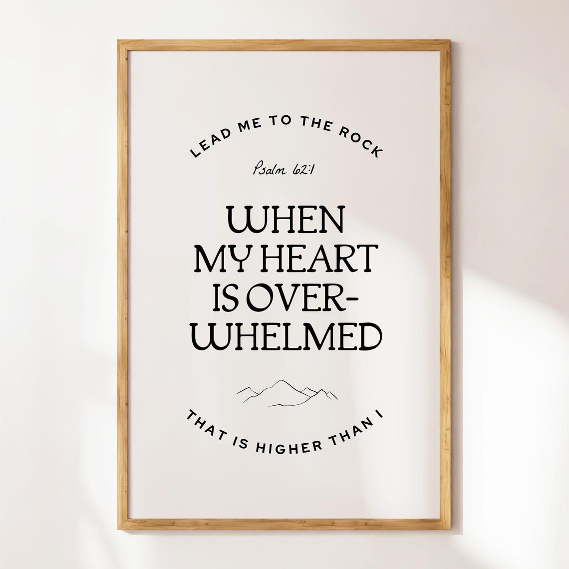 When My Heart Is Overwhelmed Psalm 62:1 Minimalist Verse Poster - Image 3