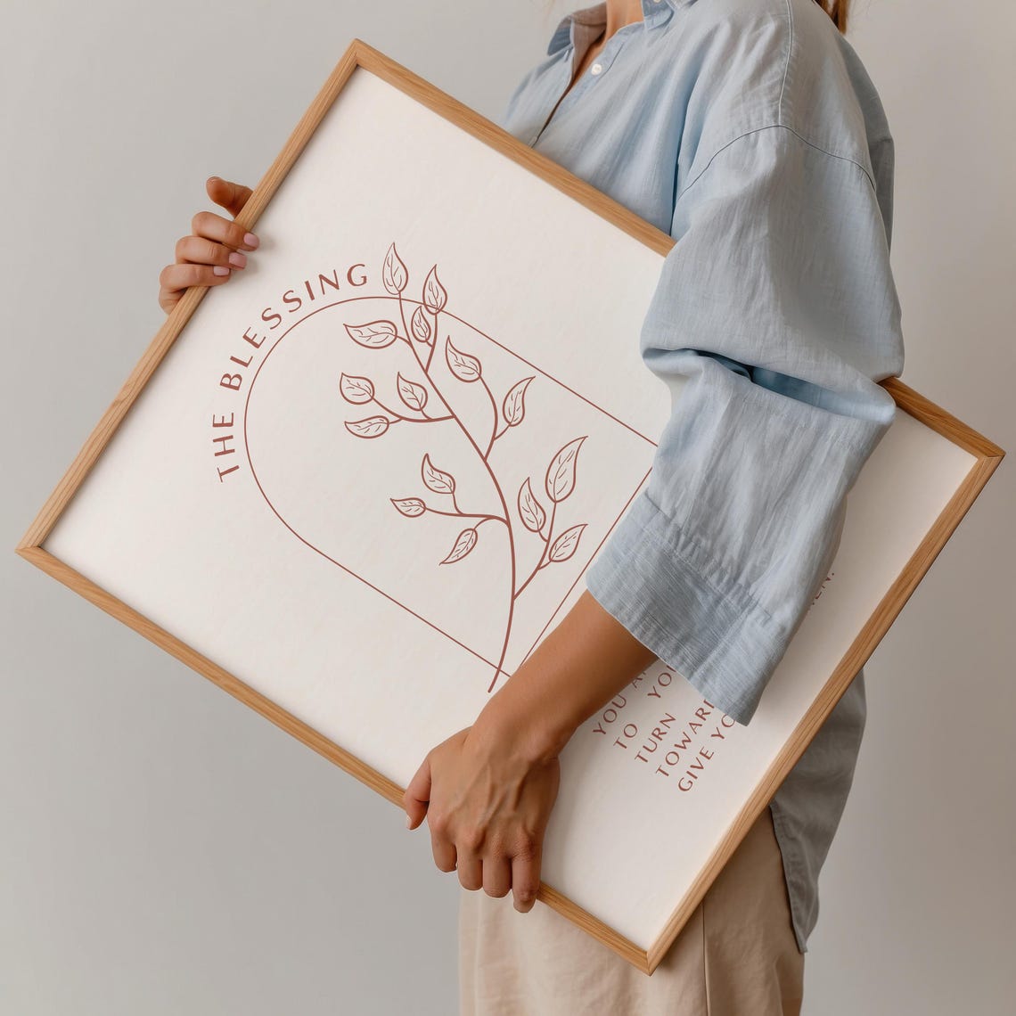 The Blessing Prayer Leaf Branch Terracotta Arch Scripture Poster - Image 4