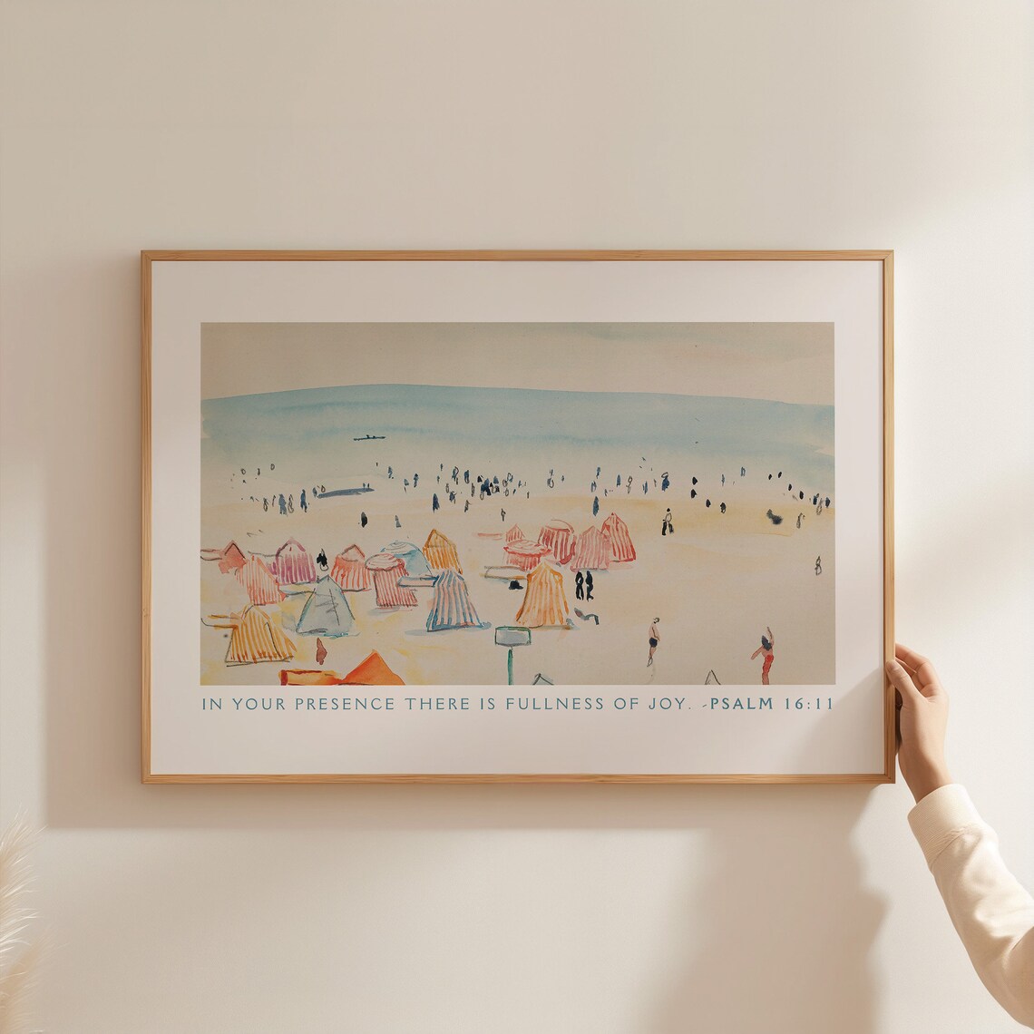 Psalm 16:11 Vintage Christian Coastal Landscape Art Print