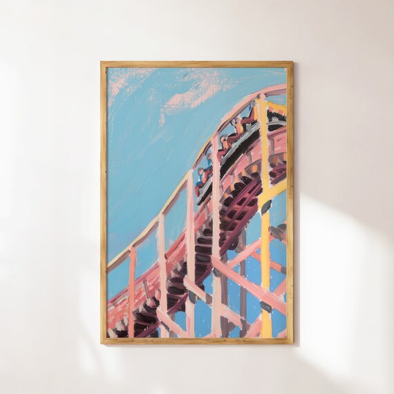 Roller Coaster Print Nursery Wall Art Christian Wall Art Pastel Colorful Gallery For Baby Room Decor Cute Bible Verse Art