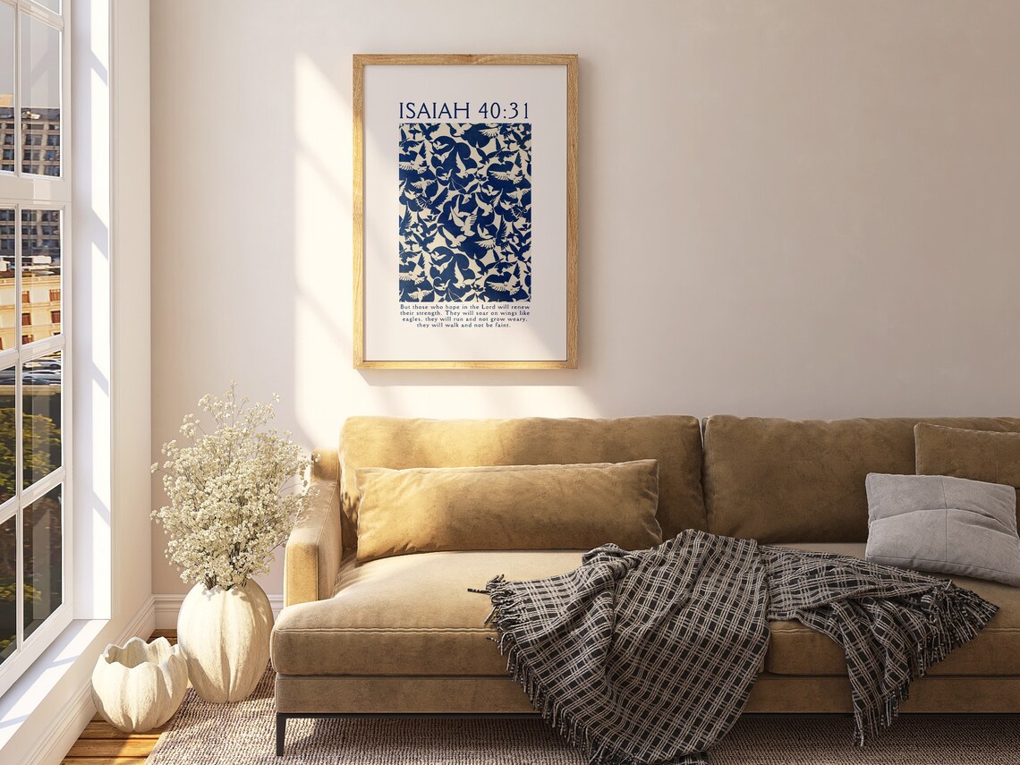 Vintage Isaiah 40:31 Christian Poster Art Print - Image 4