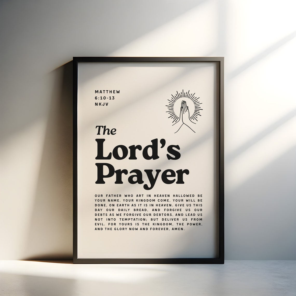 The Lords Prayer Matthew 6:10-13 NKJV Minimalist Scripture Print - Image 3
