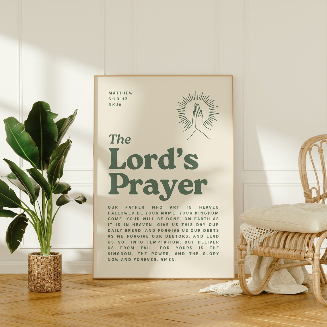 The Lord's Prayer Retro Christian Poster Print - Image 2