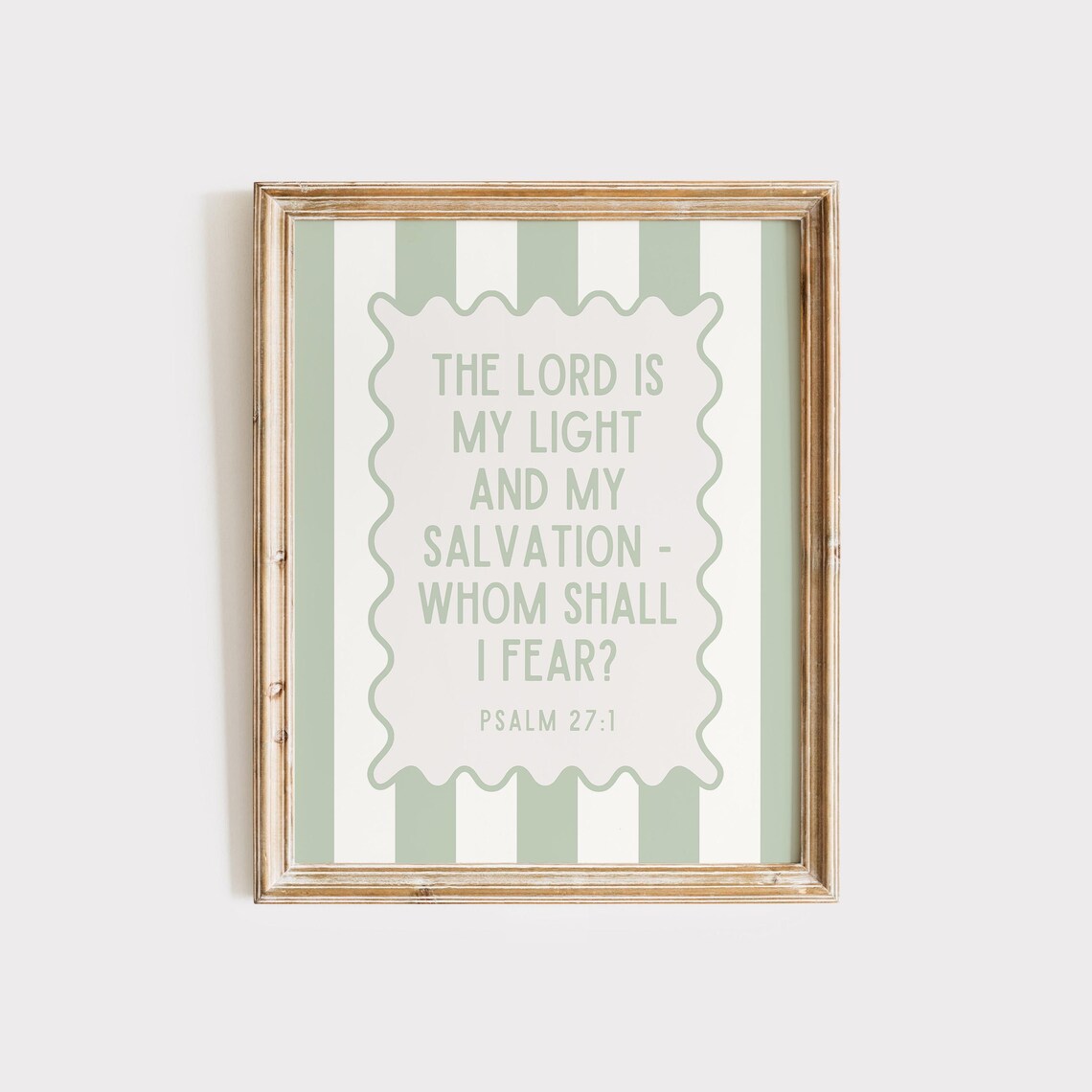 Psalm 27 Christian Wall Art Bible Verse Quote Coastal Granddaughter Prints Sea Foam Green Wall Art Minimalist Faith Inspired Poster