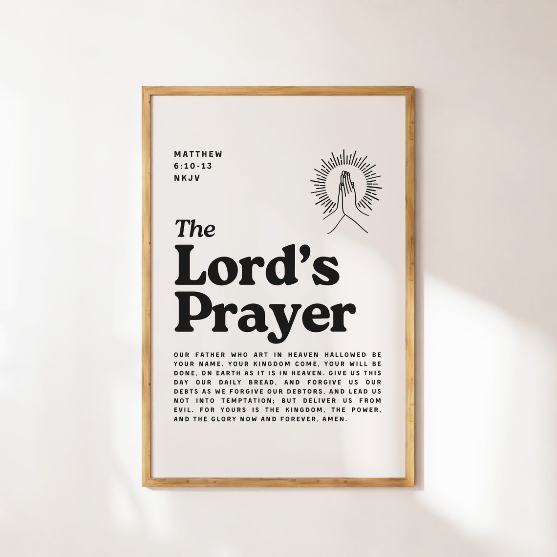 The Lords Prayer Matthew 6:10-13 NKJV Minimalist Scripture Print - Image 4