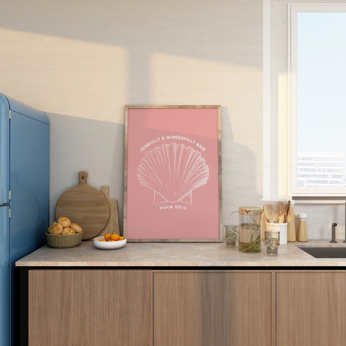 Fearfully And Wonderfully Made Pink Seashell Psalm 13914 Poster - Image 4