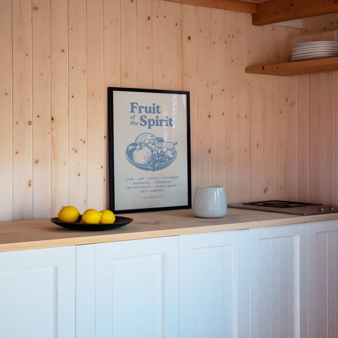 Fruit Of The Spirit Wall Art Retro Kitchen Wall Decor Dorm Room Essentials Christian Wall Art Christian Home Scripture Gift - Image 3
