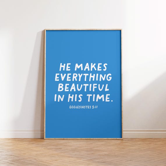 Ecclesiastes 311 Christian Wall Art Bible Verse Wall Art Minimalist Christian Quote Inspirational Saying Motivational Wall Art