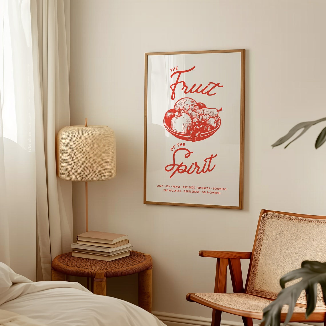 Fruit Of The Spirit Wall Art Vintage Kitchen Print Modern Christian Dorm Room Decor Christian Wall Art Scripture Wall Art Gift - Image 4