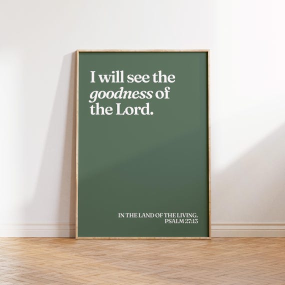 Psalm 27 Christian Wall Art Quote Wall Art Bible Verse Poster Minimalist Christian Print Trendy Apartment Decor Motivational Art