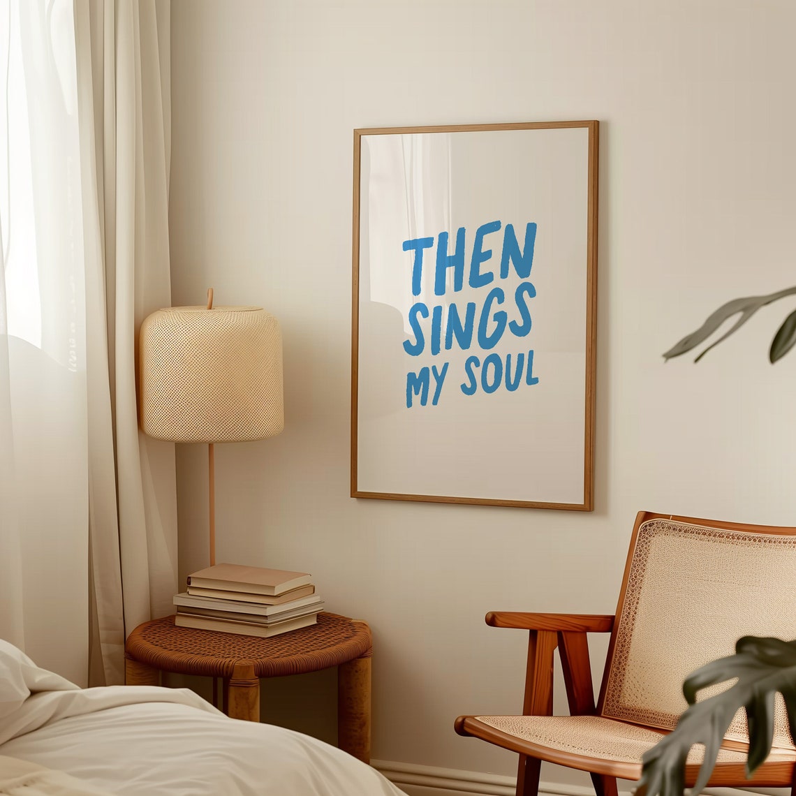 Then Sings My Soul Blue Brush Script Hymn Quote Typography Poster - Image 4