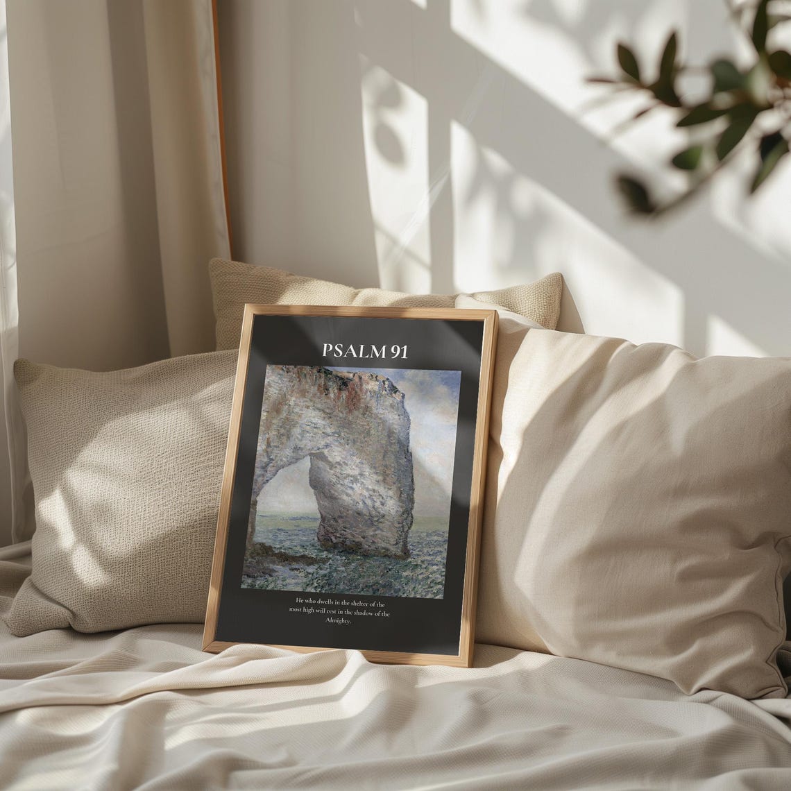 Psalm 91 Shelter Of The Most High Black Seascape Rock Poster - Image 3