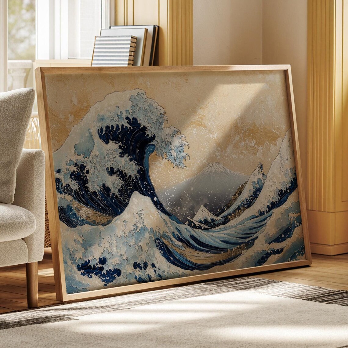 Great Wave Mount Fuji Japanese Ukiyo-E Classic Blue Wave Art Poster