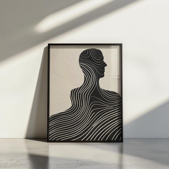 Minimalist Abstract Silhouette Art Print Modern Wall Decor For Home Or Office