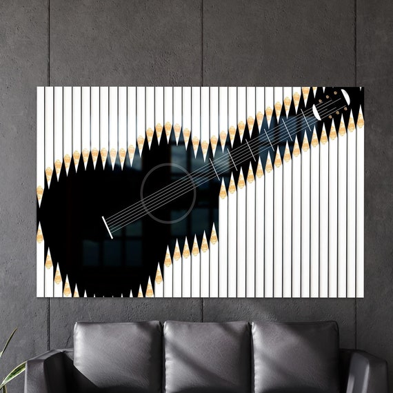 Guitar Wall Decoration Custom Glass Art Trendy Personalized Gift For Mom Music Room Decor Her