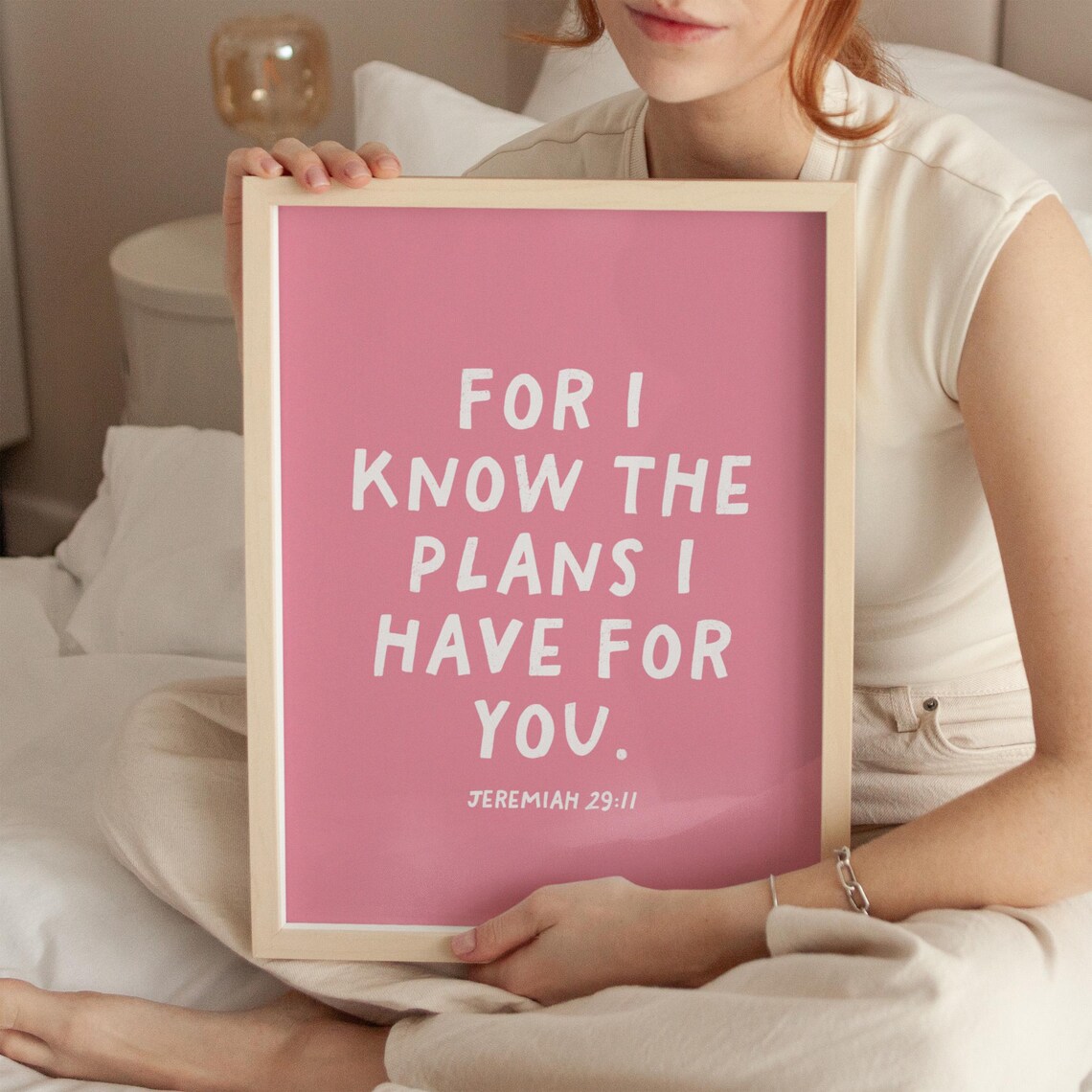 For I Know the Plans I Have for You Jeremiah 29:11 Pink Poster - Image 3
