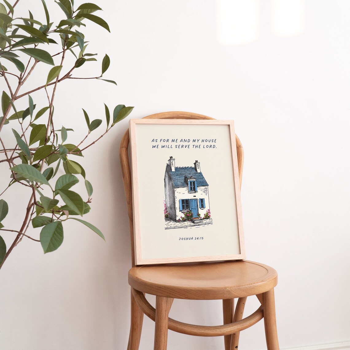 As For Me And My House We Will Serve The Lord Cottage Art Poster - Image 4