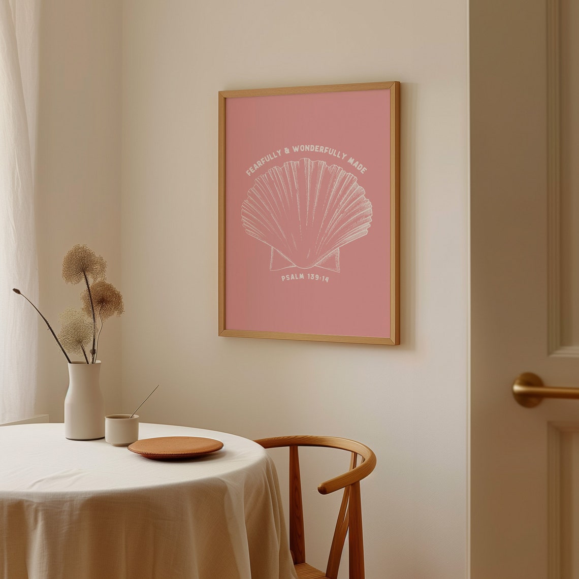 Fearfully And Wonderfully Made Pink Seashell Psalm 13914 Poster - Image 3
