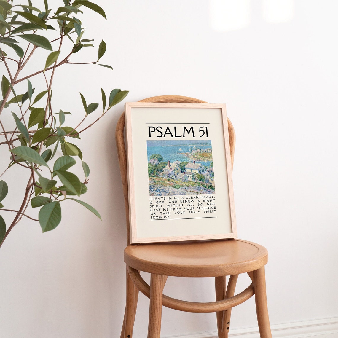 Psalm 51 Create in Me a Clean Heart Harbor Village Art Poster - Image 4