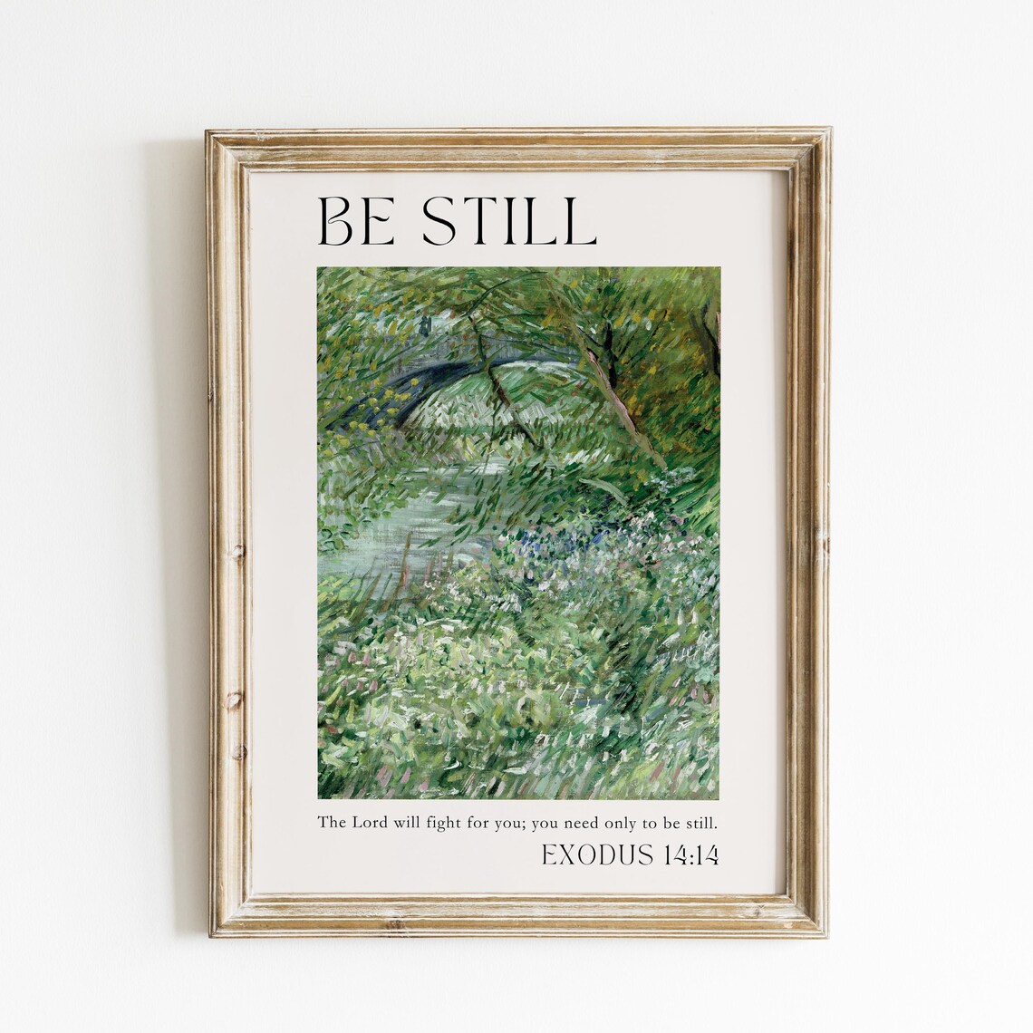 Exodus 14:14 Vintage Christian Wall Art Print