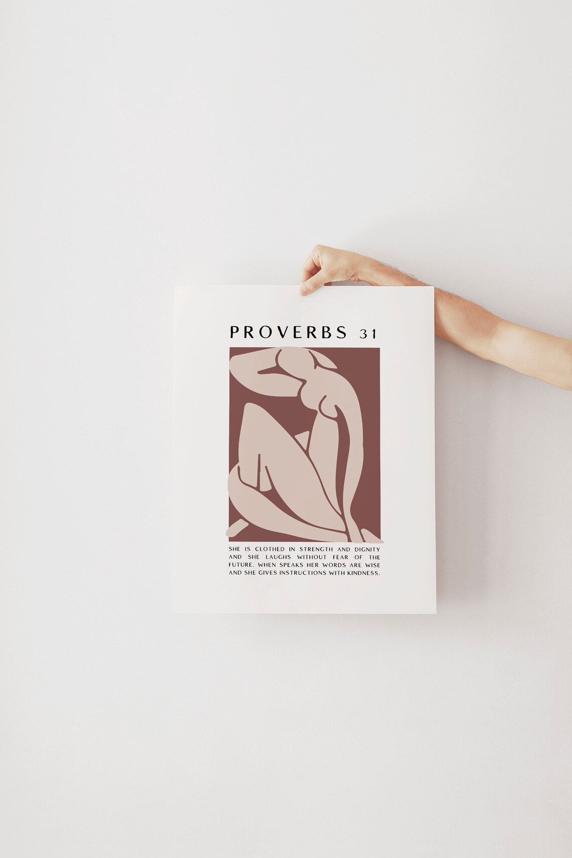 Proverbs 31 She Is Clothed In Strength And Dignity Matisse Poster Christian Quote Bible Verse Wall Art - Image 3