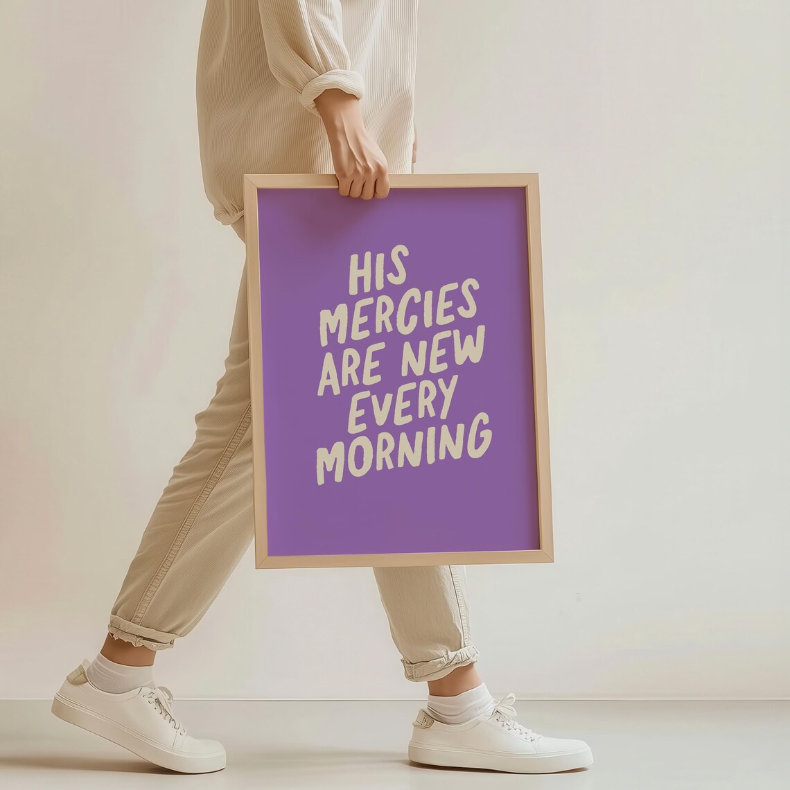 His Mercies Are New Every Morning Purple Hand Lettered Poster - Image 4