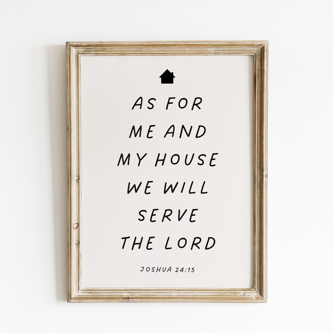 As For Me And My House Joshua 24 15 Cream Black Typography Faith Poster