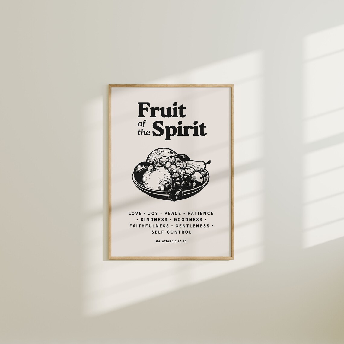 Fruit of the Spirit Galatians 5 Vintage Produce Illustration Christian Poster - Image 3