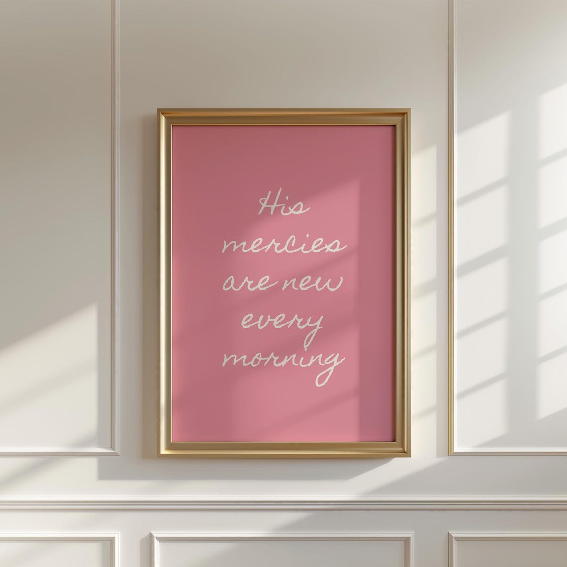 His Mercies Are New Every Morning Pink Hand Lettered Verse Poster - Image 3