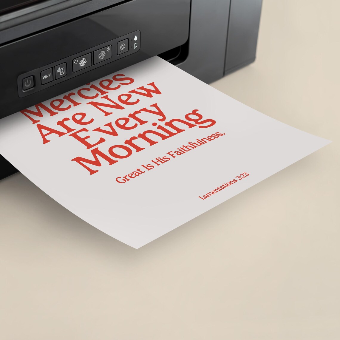 Daily Reminder His Mercies Are New Every Morning Red Serif Poster - Image 4