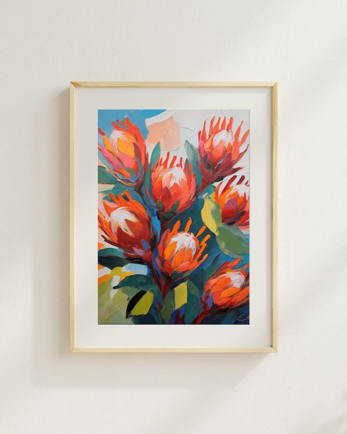 Australian Protea Floral Art Print, Botanical