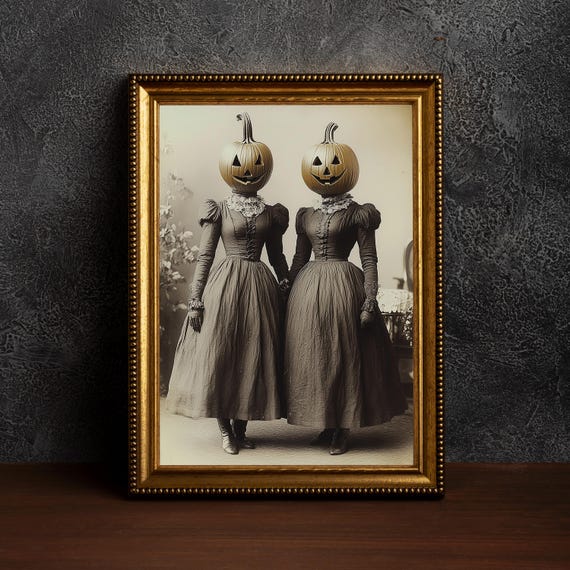 Victorian Pumpkin Womenbaroque Wall Art Dark Academia Decorrenaissance Halloween Prints Moody Antique Artdark Print