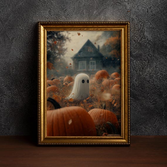 The Goes For A Fall Stroll Retro Halloween Wall Art Print Spooky Decorhaunted House Artretro Decorsingle Poster