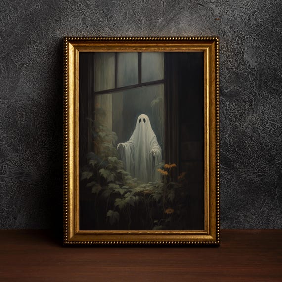Outside Looking Inhalloween Wall Art Gothic Print Oil Paint Spooky Decorcottage Decorfall Decor Farmhouse Decorsingle Poster