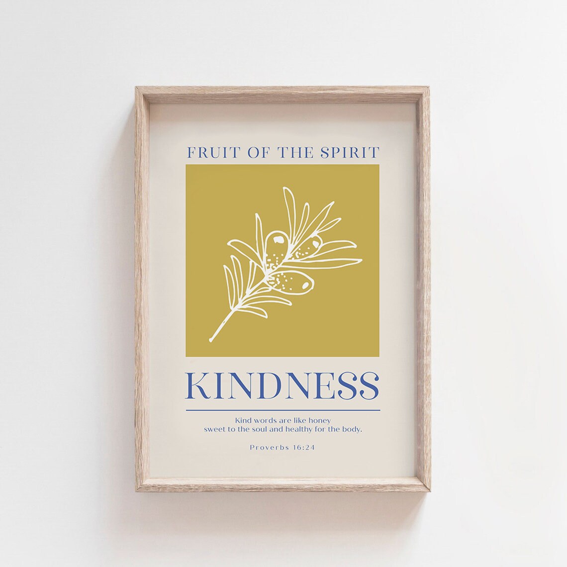 Fruit of the Spirit Kindness Proverbs 16:24 Botanical Art Print - Image 3