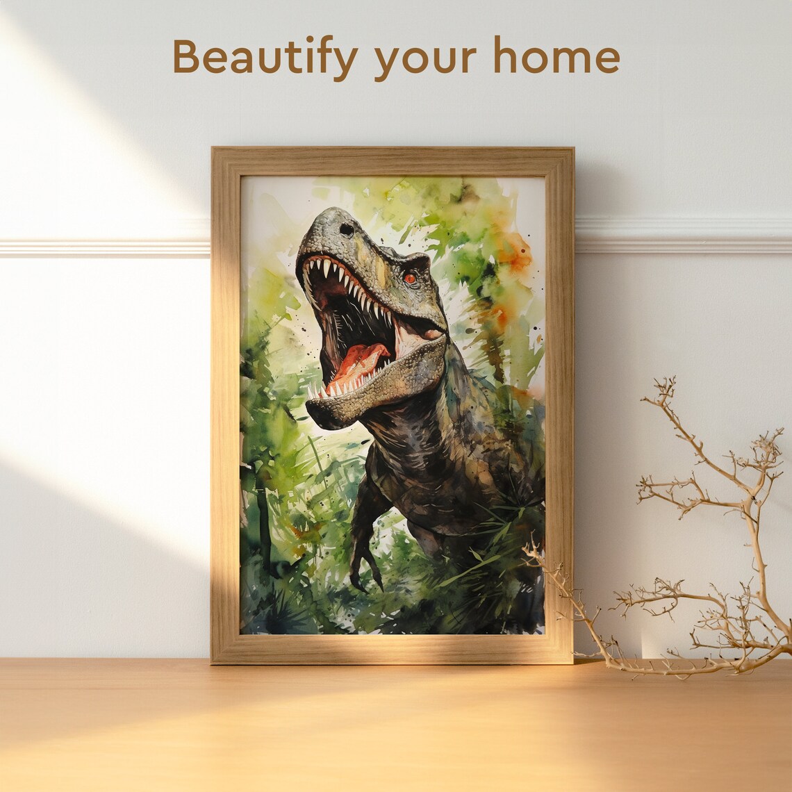 Tyrannosaurus Rex Dinosaur Poster, Kids Room Art Print - Image 3
