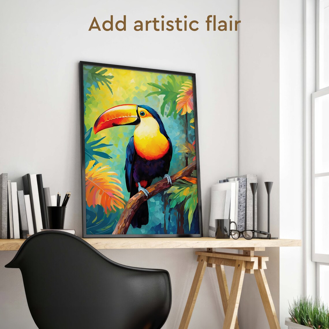 Toucan Vintage Bird Poster, Tropical Jungle Decor - Image 2