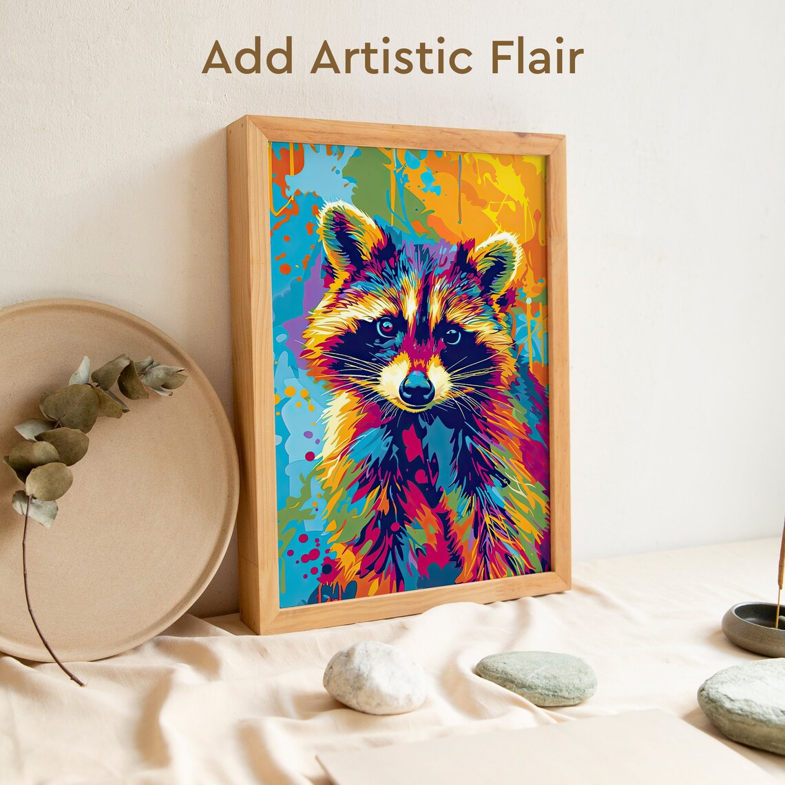 Pop Art Raccoon Portrait, Funny Trash Panda Poster - Image 2