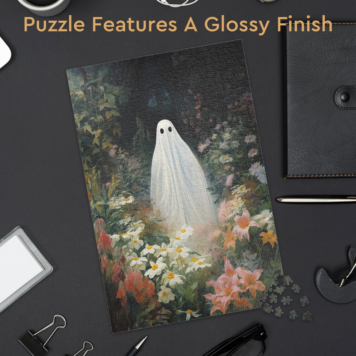 Enchanting Flowers Garden Ghost Vintage Horror Art Print - Image 3