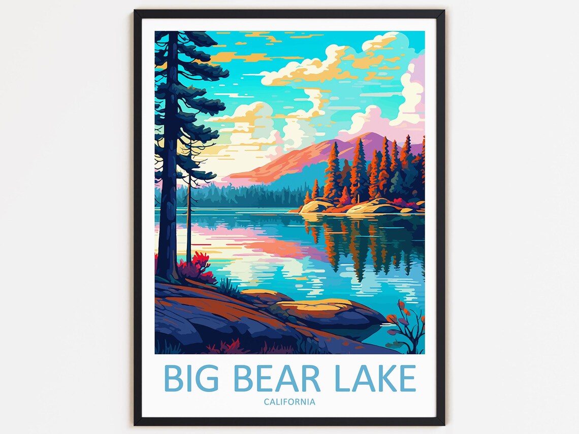 Big Bear Lake Travel Poster, California Gift