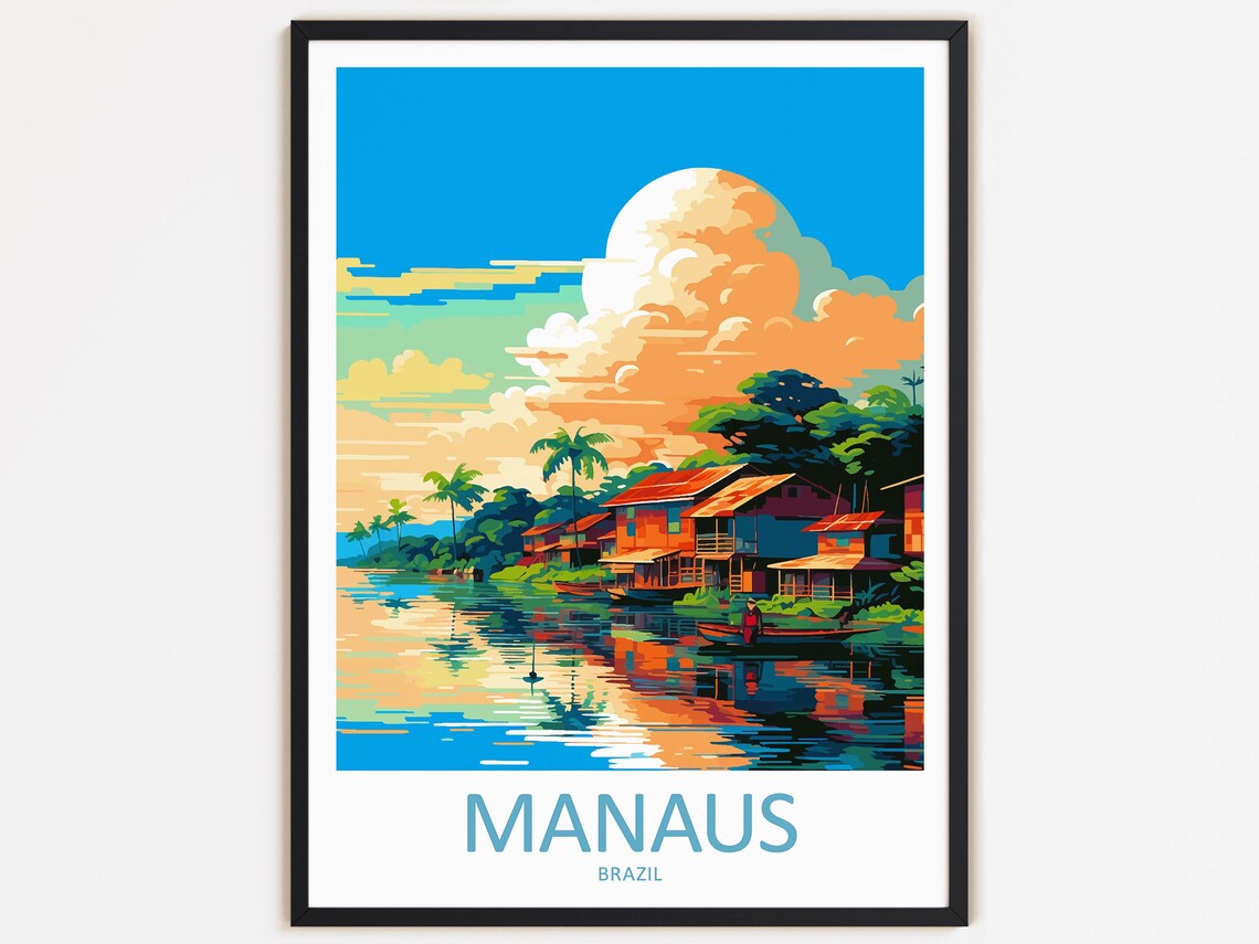Manaus Travel Poster, Brazil Home Decoration