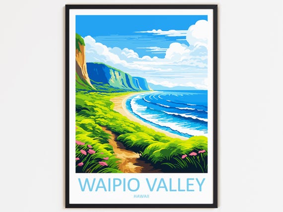 Waipio Valley Travel Print Wall Decor Wall Art Waipio Valley Wall Hanging Home Dcor Hawaii Gift Art Travel Lovers Home Decoration
