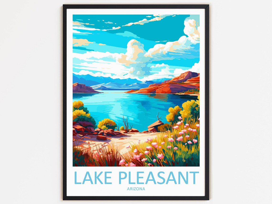 Lake Pleasant Travel Poster, Arizona Wall Decor