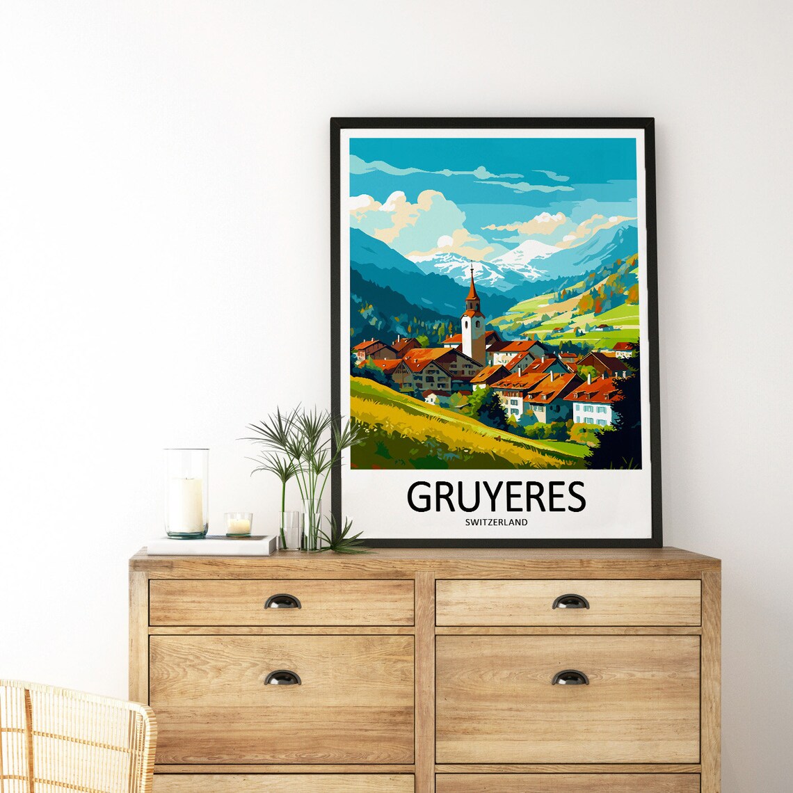 Gruyeres Travel Poster, Switzerland Wall Decor - Image 3