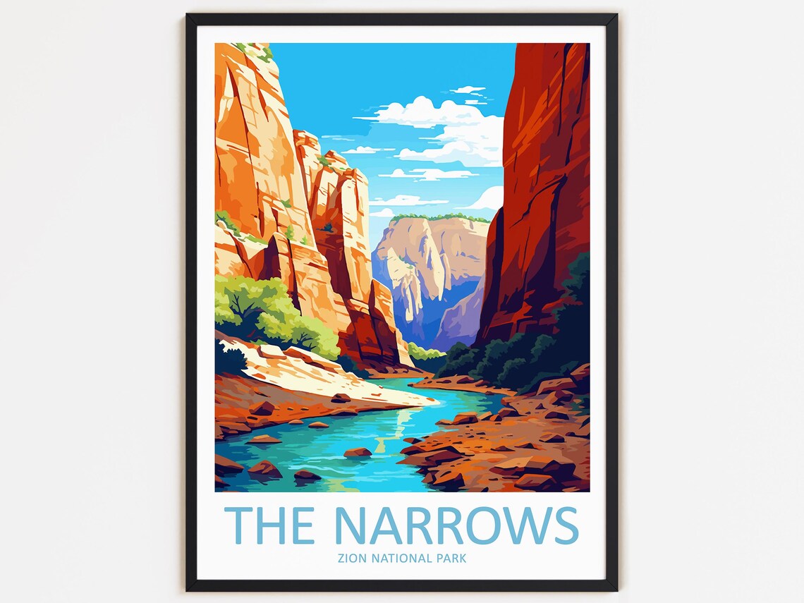 The Narrows Zion National Park Travel Poster