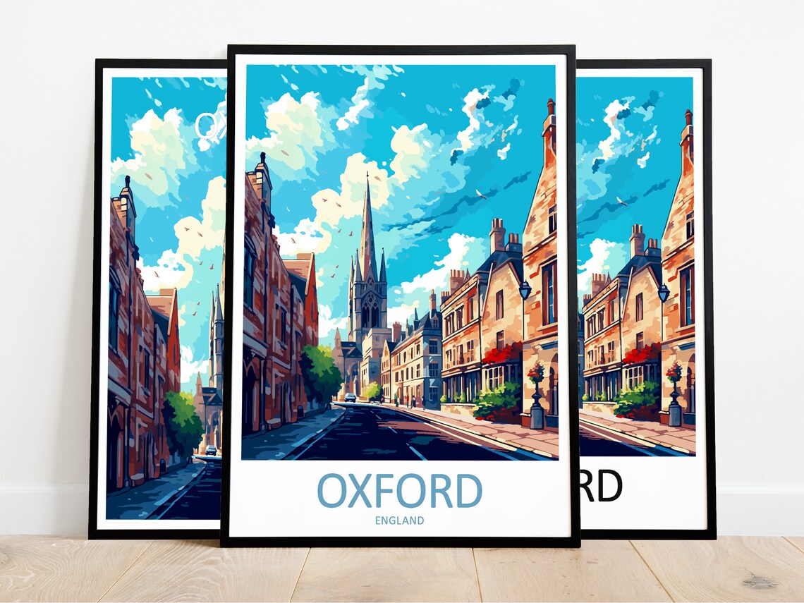 Oxford Travel Poster, England Home Decor - Image 3