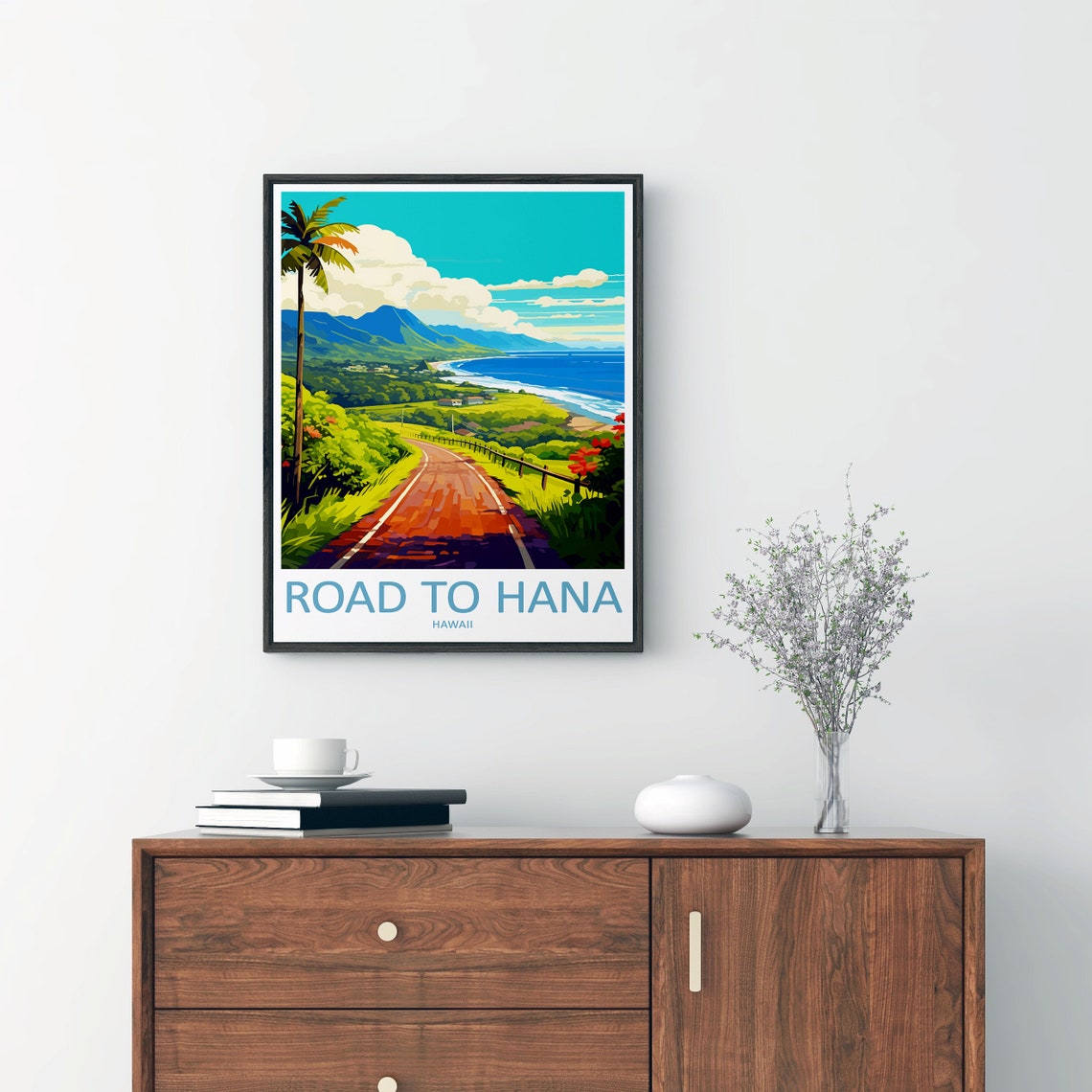Road To Hana Travel Print Wall Decor Wall Art Road To Hana Wall Hanging Home Dcor Road To Hana Gift Art Lovers Hawaii Art Home Decoration - Image 2