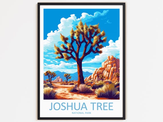 Joshua Tree National Park Travel Print Wall Decor Wall Art Joshua Tree Wall Hanging Home Dcor Joshua Tree Nature Lover Landscape Hiking